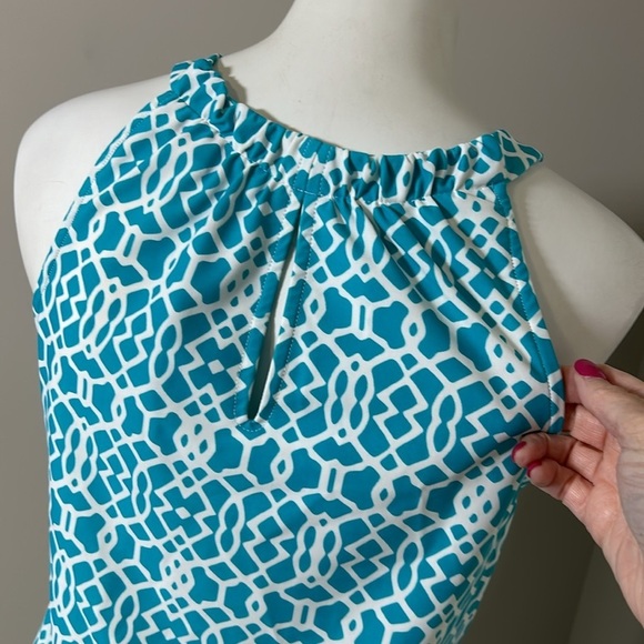 Jude Connally Lisa Blue Print Halter Dress Coastal Sun Summer Beach Spring Sz S - Picture 5 of 10